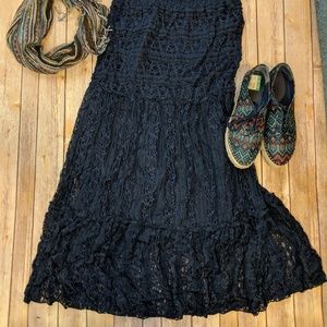 Solitaire Navy Lace Maxi Skirt